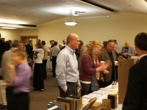 Visitors to the Seminary display tables
